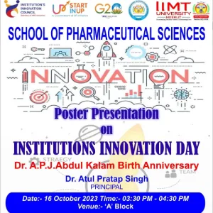 IIMT University Poster Presentation: Fostering Innovation and Creativity on Institutions Innovation Day