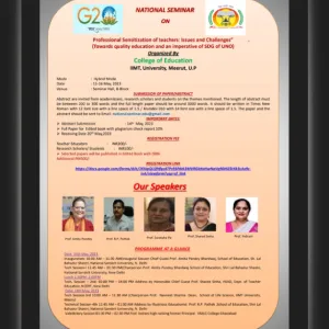 National Seminar on - Professional Sensitization of Teachers: Issues and Challenges