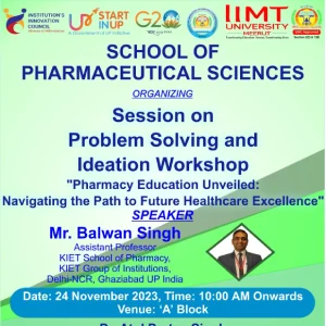 Seminar on Problem Solving and Ideation Workshop. "Pharmacy Education Unveiled: Navigating the Path to Future Healthcare Excellence"