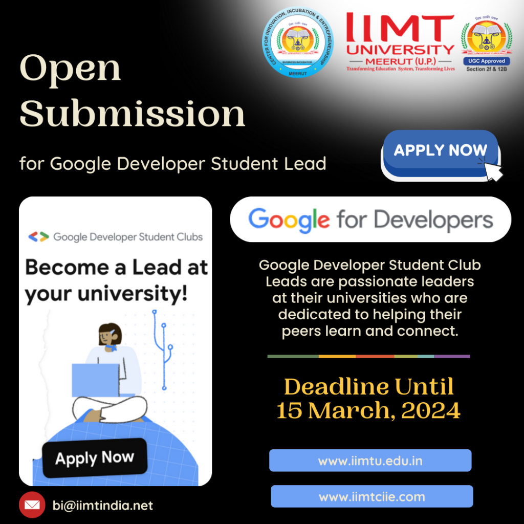 Google Developer Student Clubs Leads at IIMT University