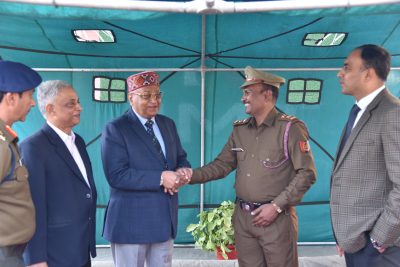 Lieutenant Dr. Jitendra Kumar Kushwaha being felicitated during the IIMT University rank ceremony by Chancellor Shri Yogesh Mohan Ji Gupta and other dignitaries.