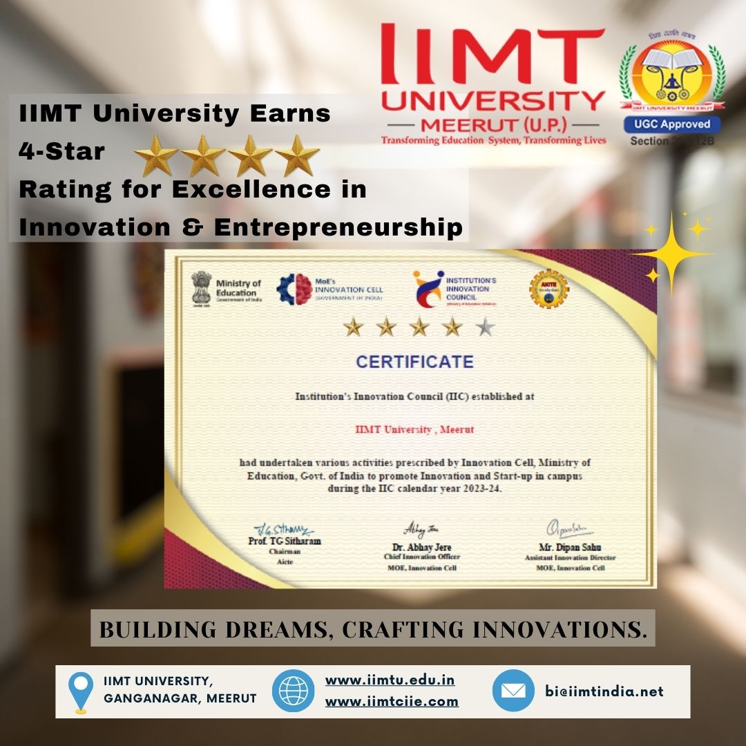 4-Star Rating for Innovation iimt university