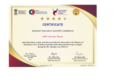 IIMT University IIC Certificate 24-25