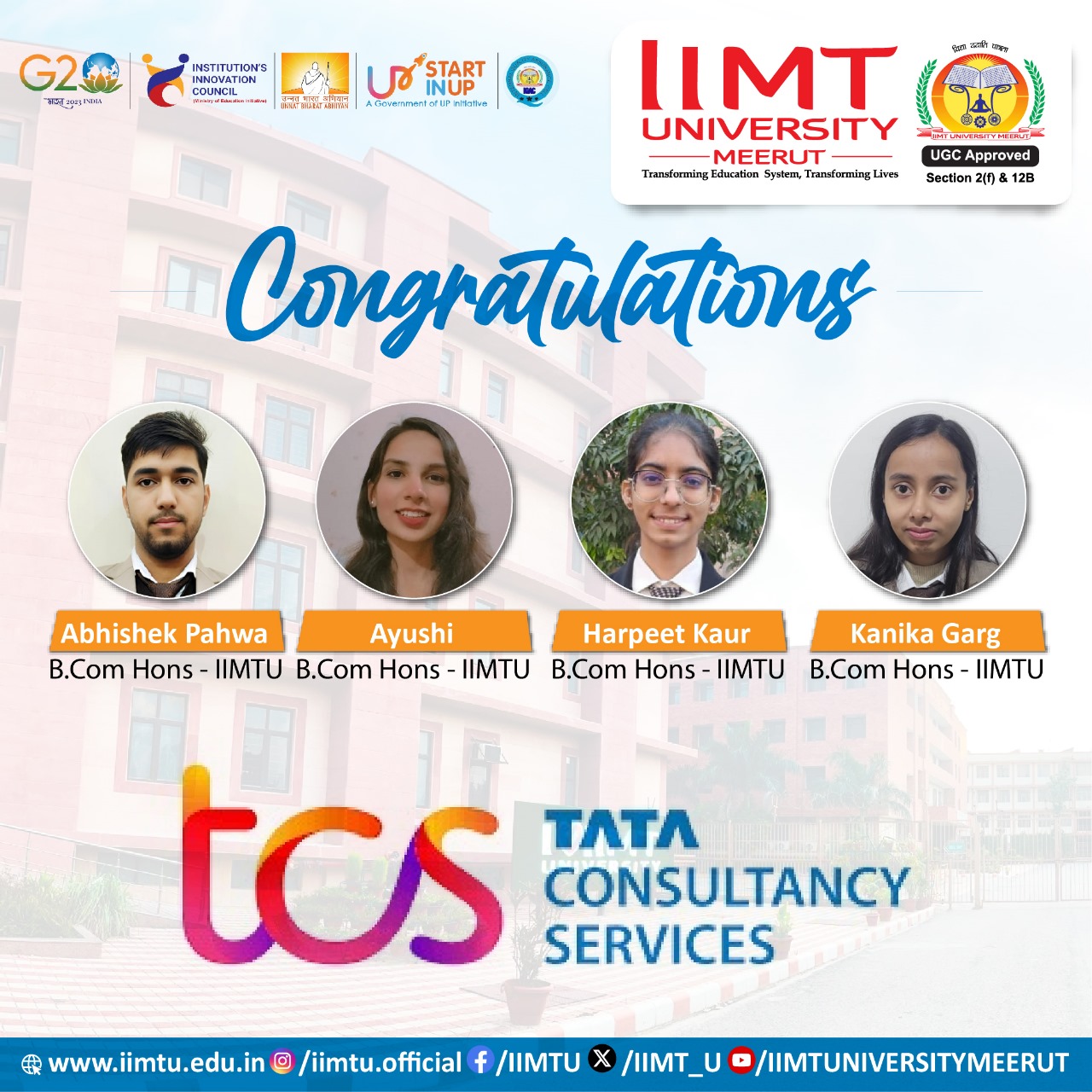 Leading organizations have recruited IIMT University students, offering exciting opportunities and rewarding career packages.