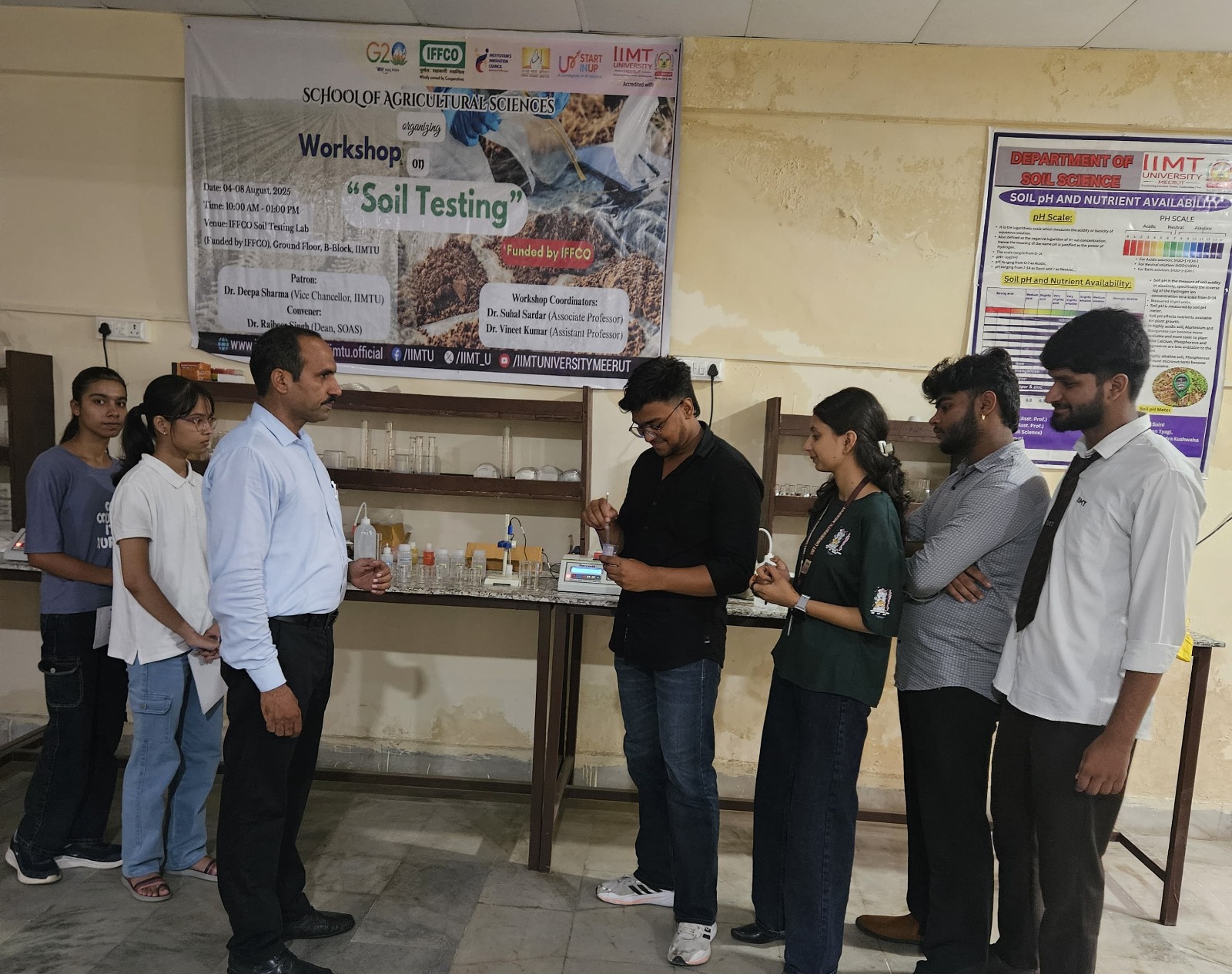 IIMT University soil testing workshop