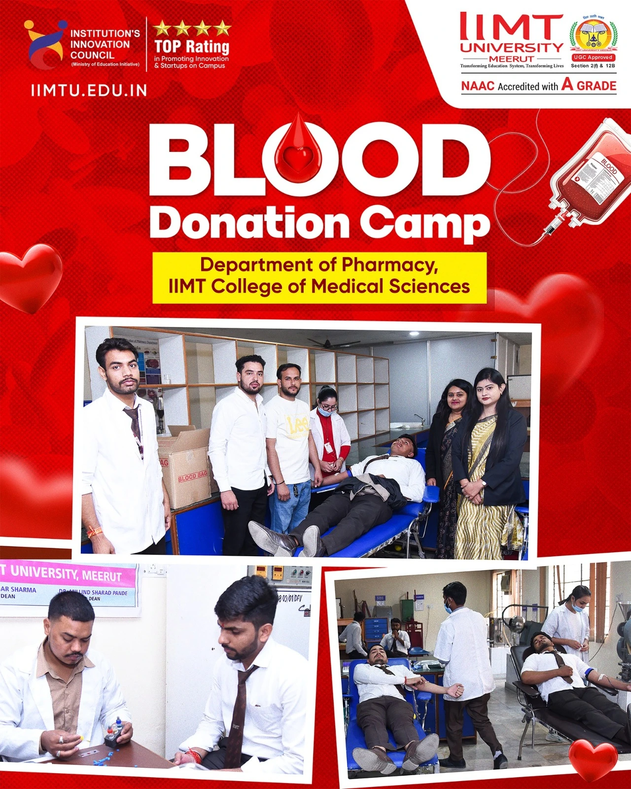 Pharmacy students participating in the 64th National Pharmacy Week Blood Donation Camp