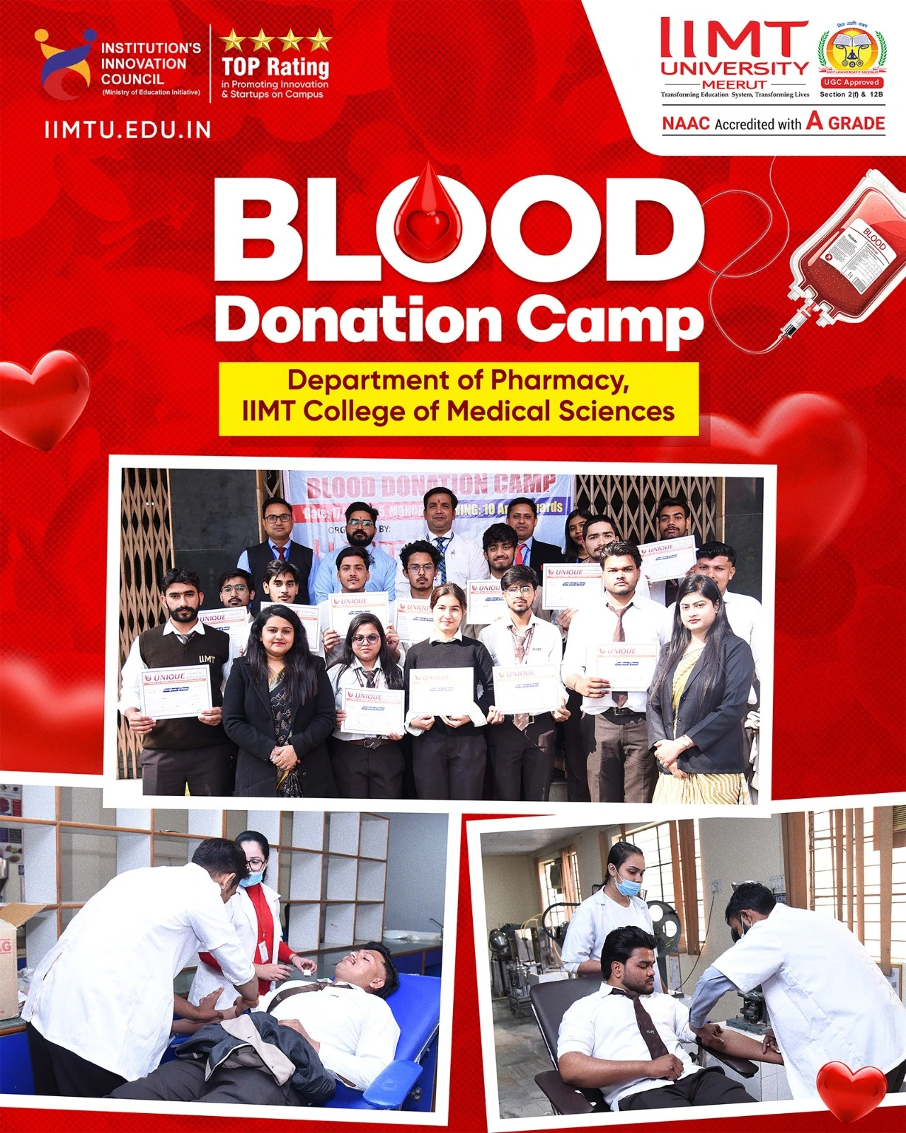 Faculty coordinators guiding volunteers during the Blood Donation Camp event