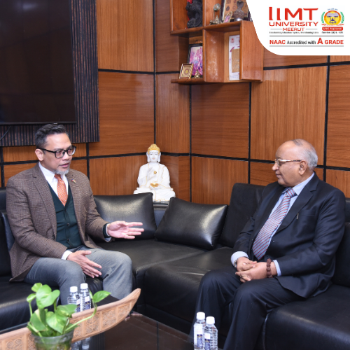 Ambassador Josel F. Ignacio interacting with leadership, faculty, and students at IMT Meerut.