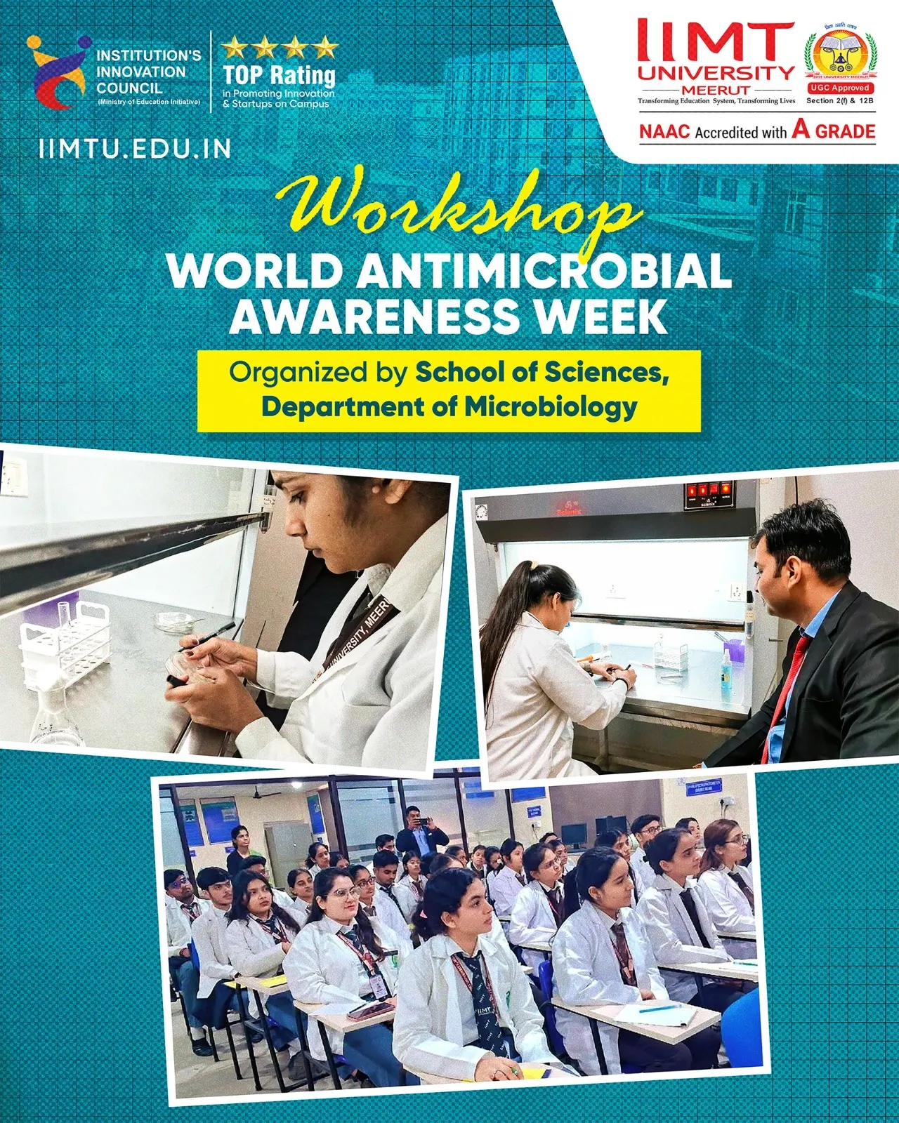 Combating AMR: Antibiotic Sensitivity Workshop at IIMT University Meerut