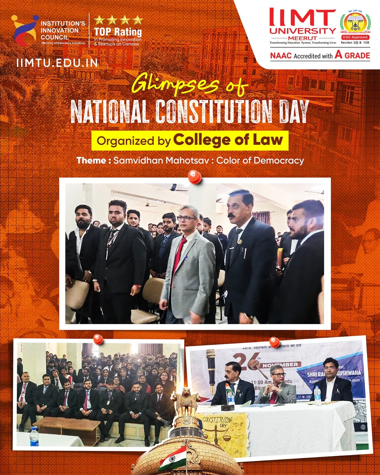 Sh. Ramesh Kushwaha, ADJ and Secretary DLSA, addressing law students at E-Block Seminar Hall.