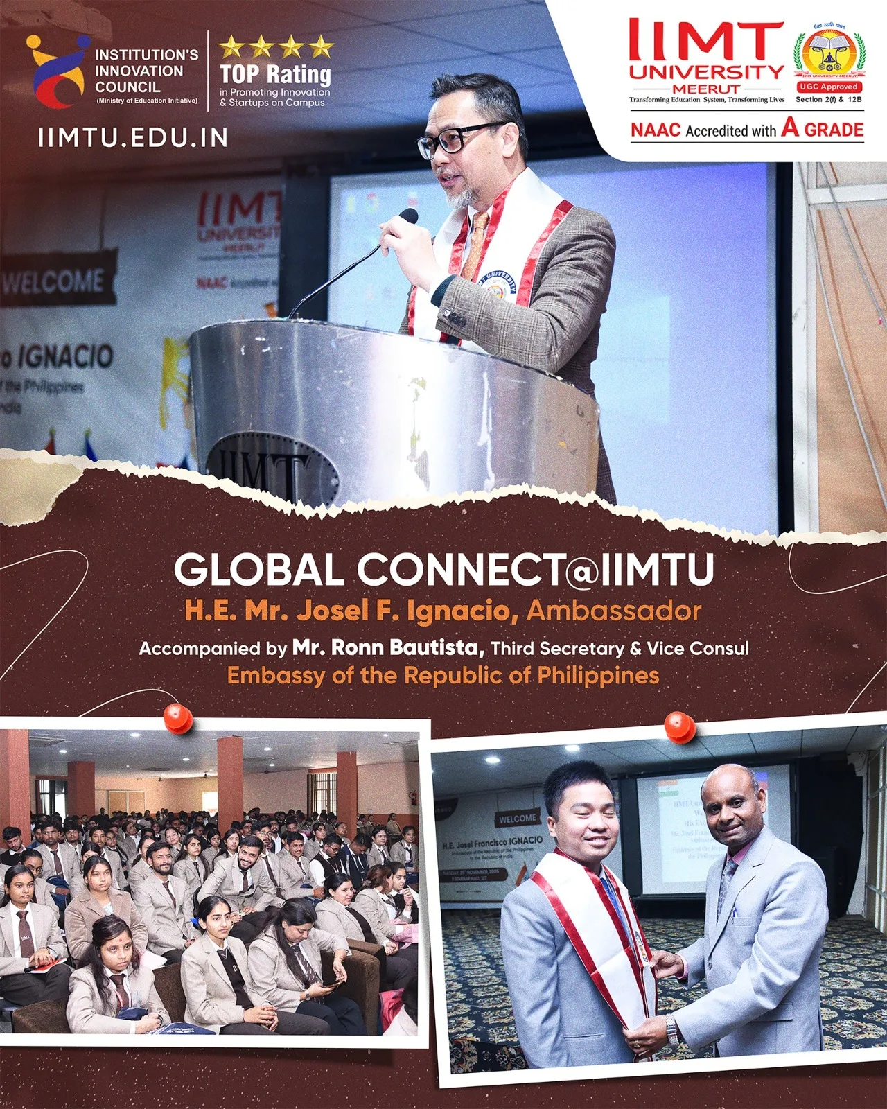 Diplomatic meeting between Philippines Embassy representatives and IIMT University administration