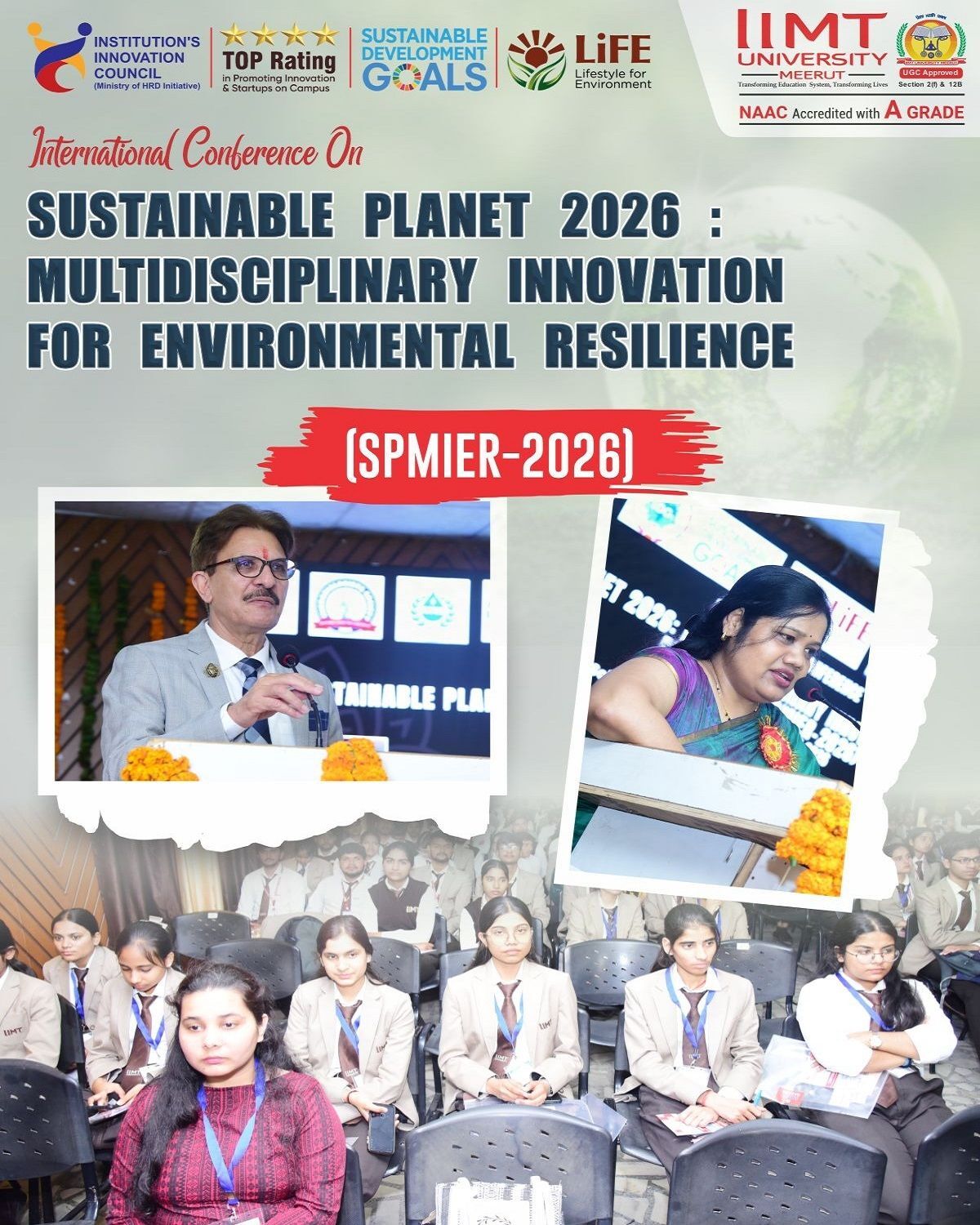 Participants attending SPMIERâ€“2026 conference session on environmental sustainability and multidisciplinary innovation at IIMT University