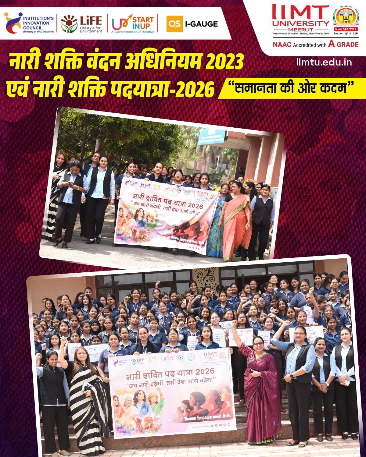 Participants of Nari Shakti Padyatra walking together to promote women empowerment and gender equality