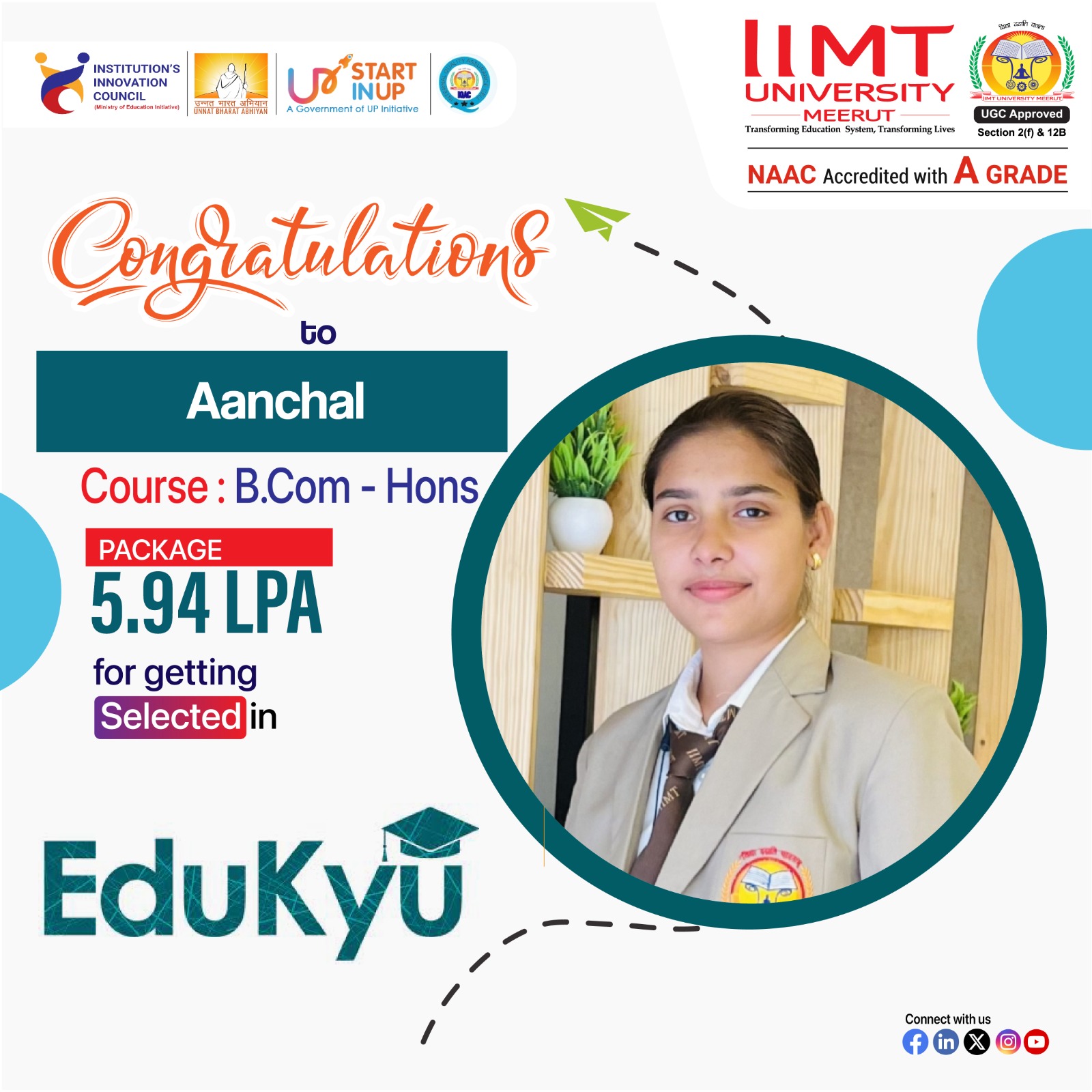 IIMT University students placed in leading companies through campus recruitment drives.