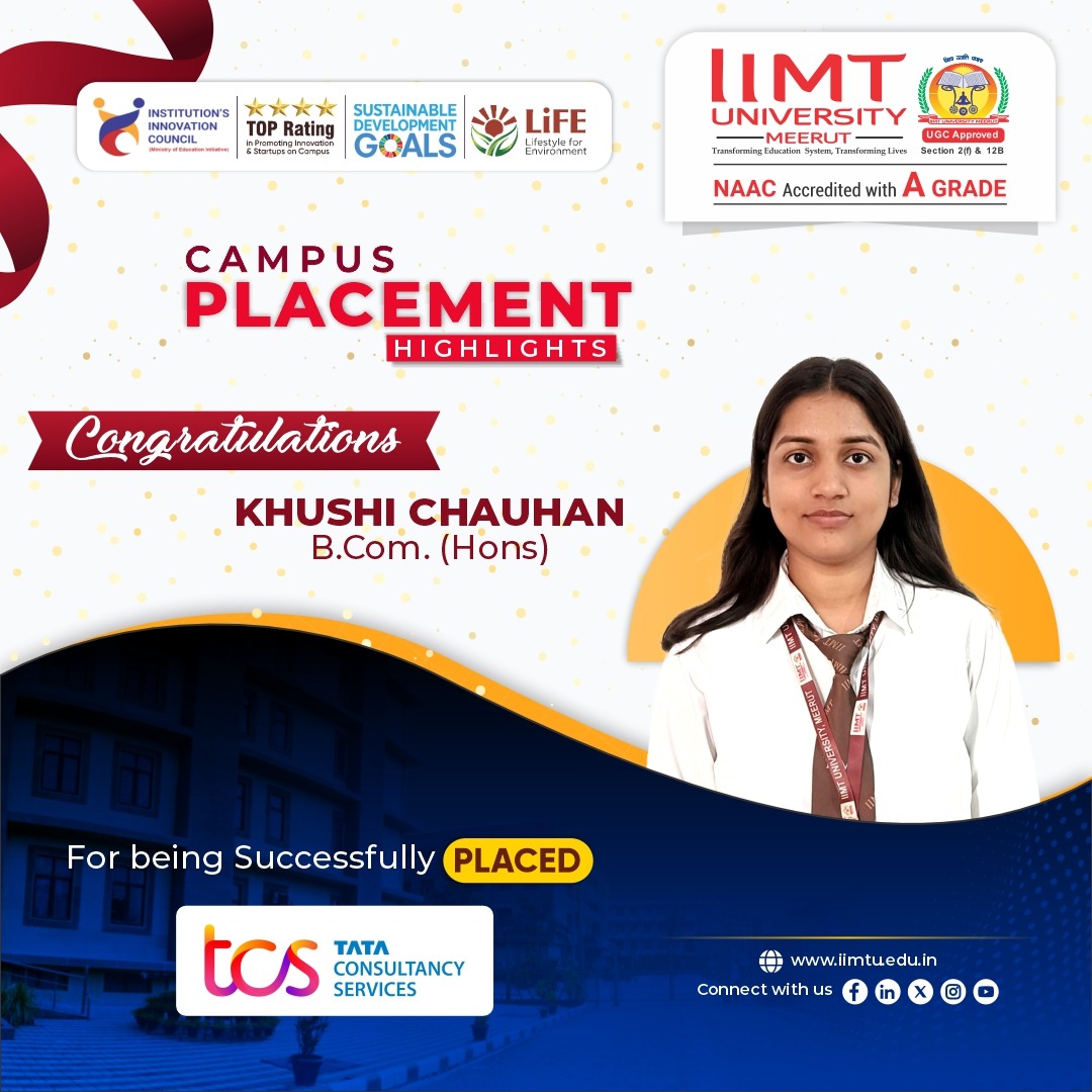 IIMT University students successfully placed at TCS through campus recruitment, highlighting strong industry partnerships and excellent career opportunities.
