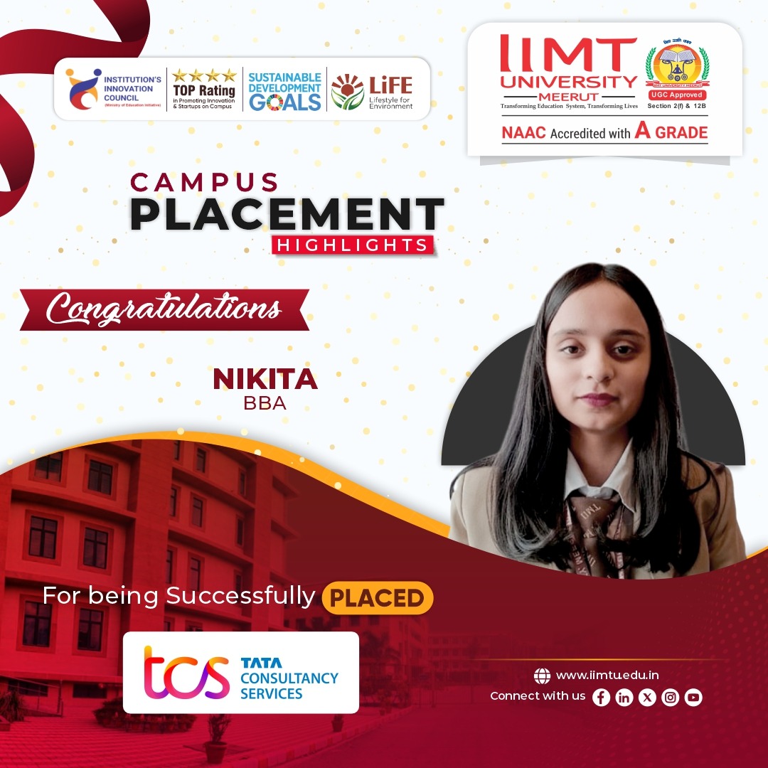 IIMT University students successfully placed at TCS through campus recruitment, highlighting strong industry partnerships and excellent career opportunities.