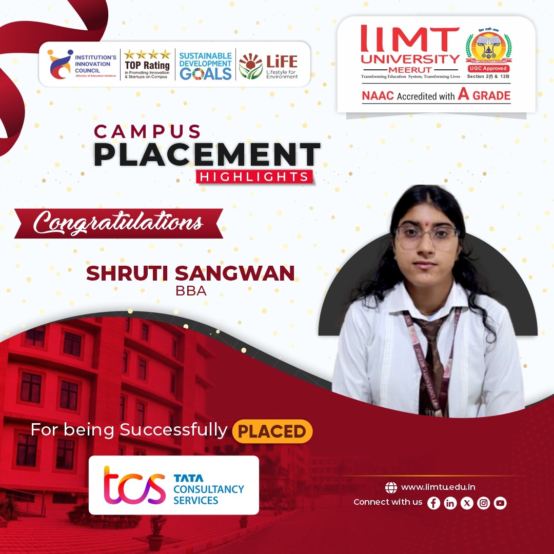 IIMT University students successfully placed at TCS through campus recruitment, highlighting strong industry partnerships and excellent career opportunities.