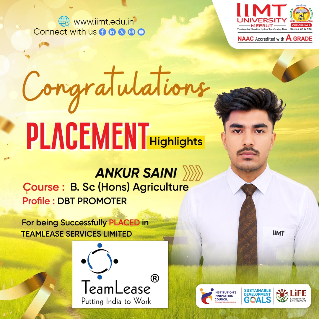 IIMT University students successfully placed in multiple companies during campus placement, showcasing diverse career opportunities and strong industry connections.