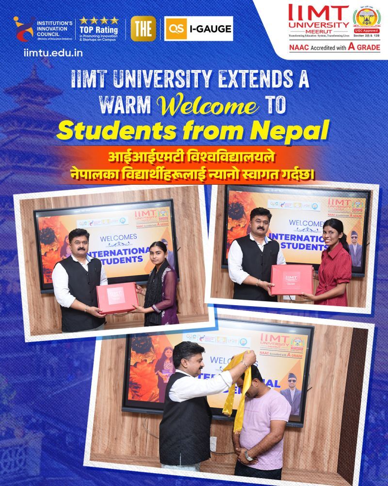 Nepalese students warmly welcomed at IIMT University in India
