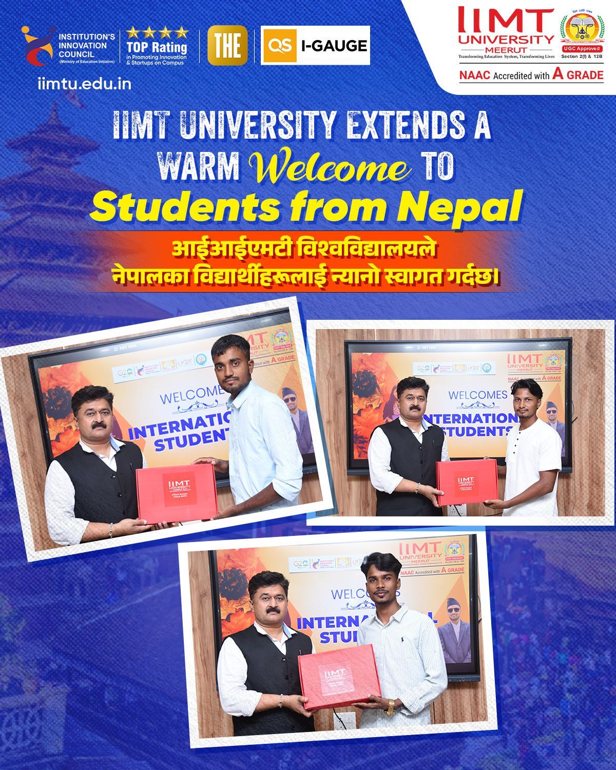 IIMT University welcomes students from Nepal for a global academic journey
