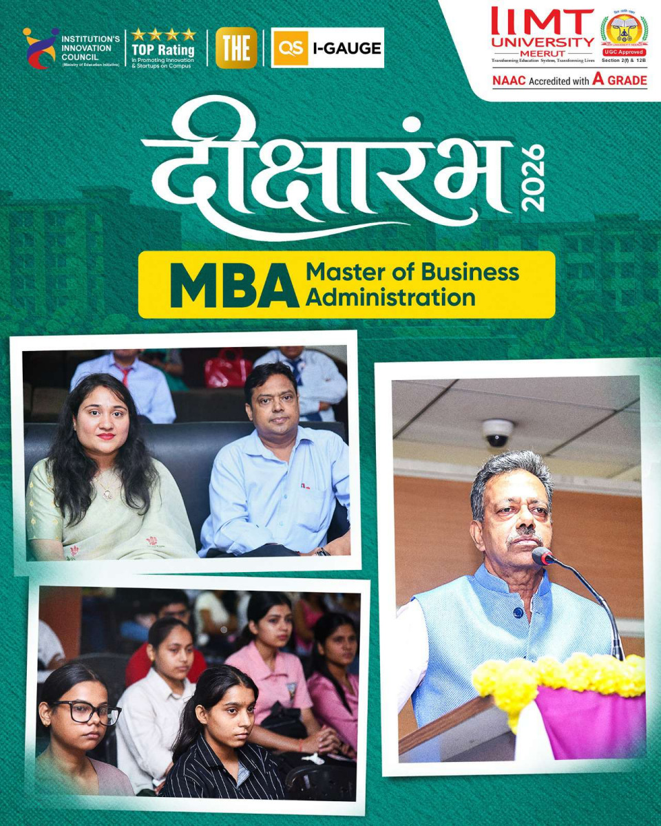 MBA Students at IIMT University during दीक्षारम्भ 2026 orientation programme