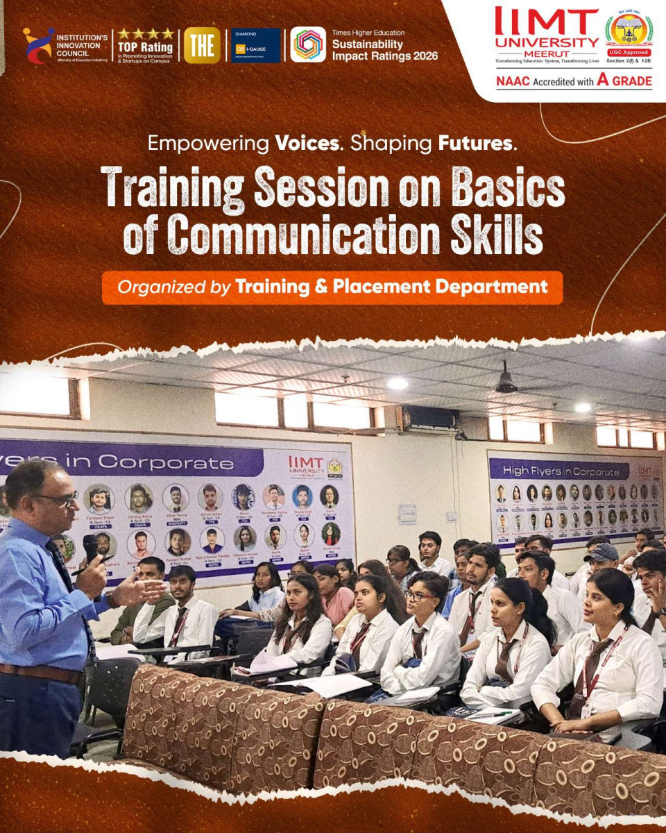 Students participating in an effective communication and personality development training session at IIMT University.