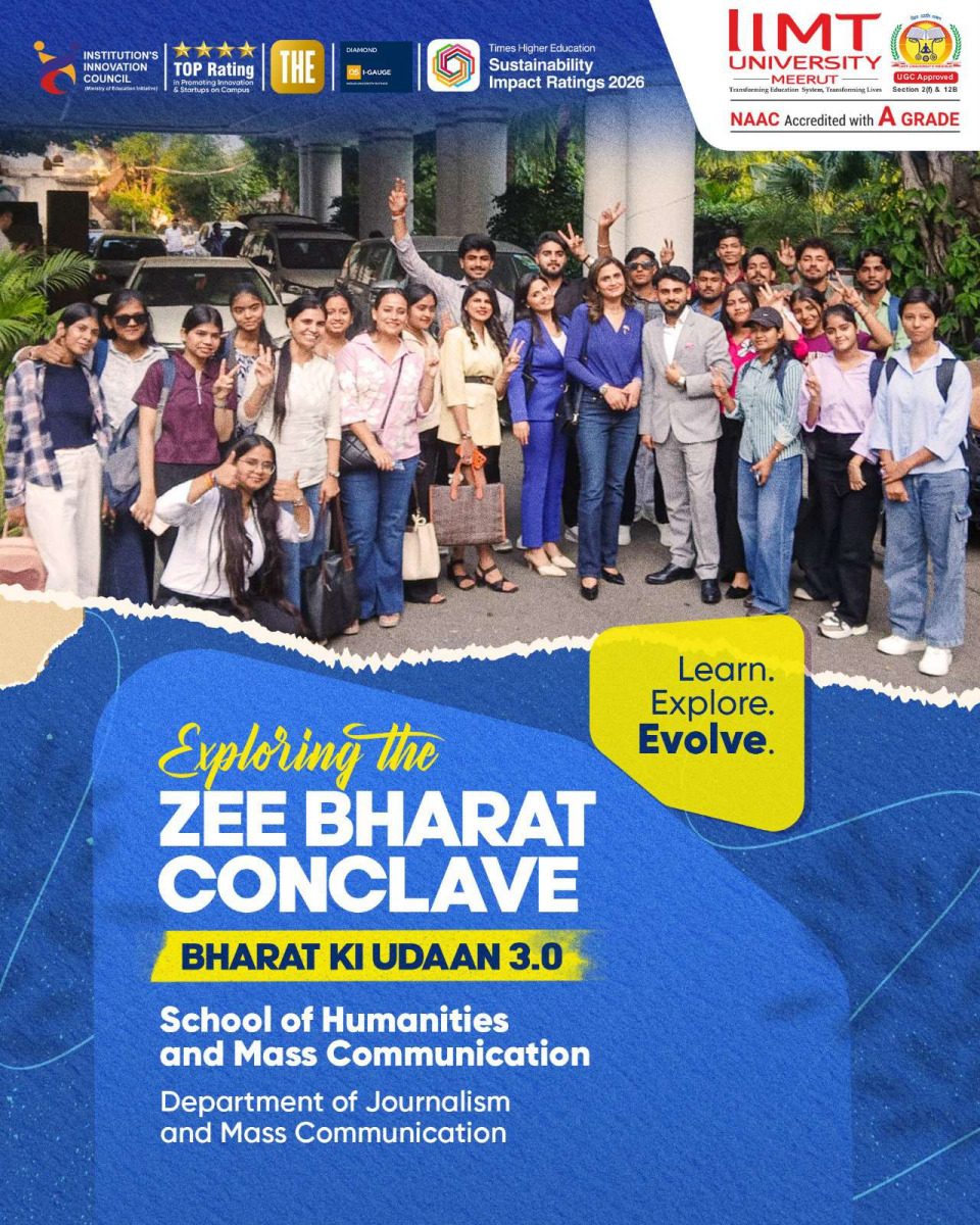 IIMT University students exploring media, leadership, and India's future through Zee Bharat Conclave – Bharat Ki Udaan 3.0.